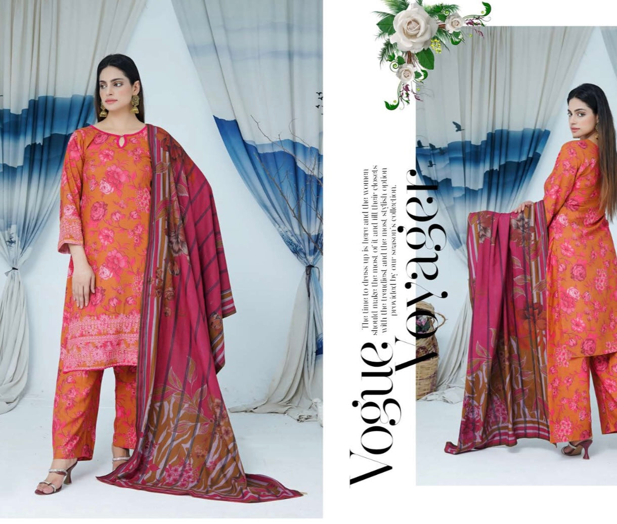 (161) Luxury Dhanak Embroidered Suit | 3 Piece Ready to Wear Winter Collection