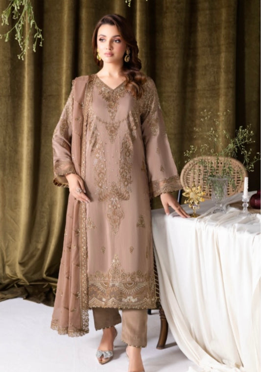 (318) Ramsha Aangan Luxury Raw Silk Collection – Ready-to-Wear 3-Piece Suit