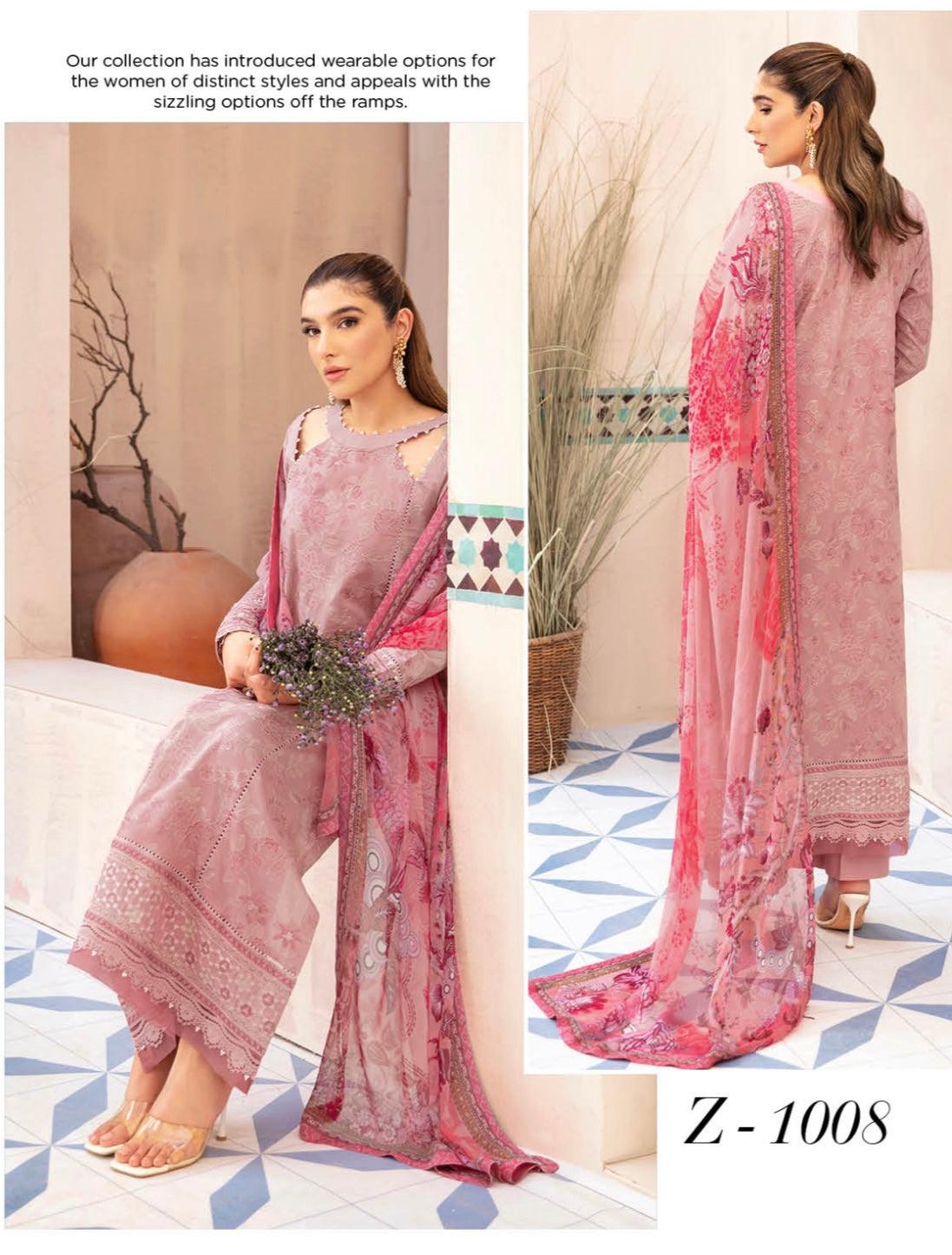 (207) Ramsha Andaaz Fully-Lined Embroidered Lawn 3-Piece Suit